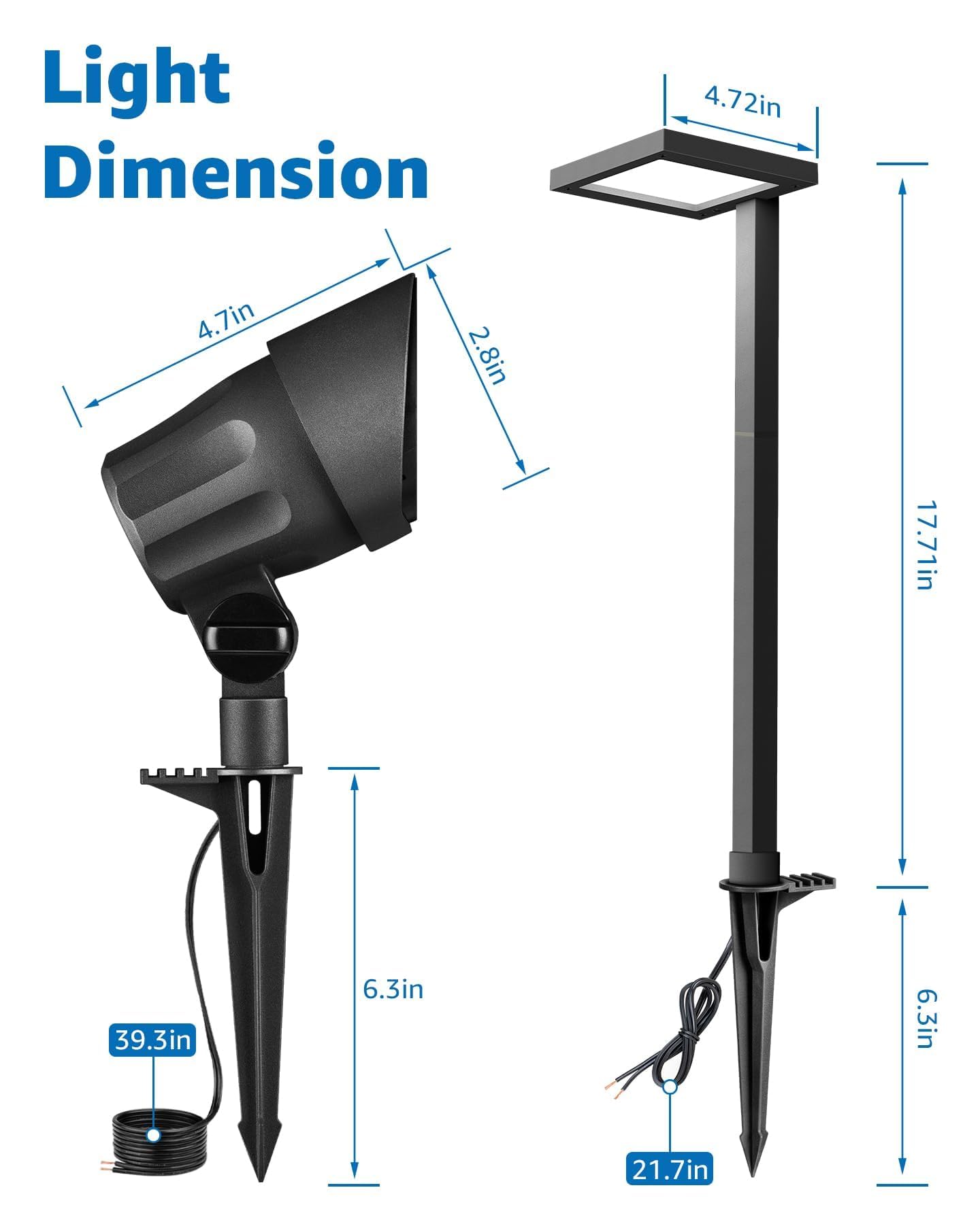 SUNVIE All-in-ONE Landscape Lighting Kit 6-Pack Anti-glare LED Pathway Lights, 2-Pack Spotlights, 60W Transformer, 100FT 16/2 AWG Wire and Connectors Outdoor Landscape Lighting for Walkway Garden Yard
