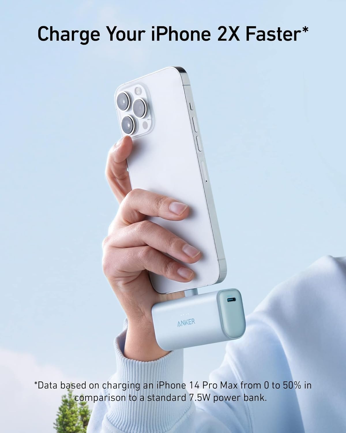 Anker 5,000mAh 12W, 14/13/12 Nano Portable Charger for iPhone, with Built-in MFi Certified Lightning Connector, Power
