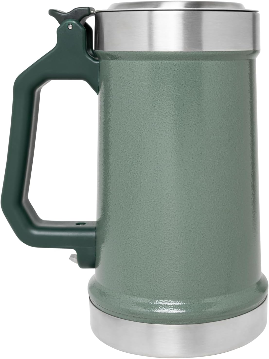 STANLEY Classic Beer Stein - 24 oz Insulated Stainless Steel Mug with Flip Up Lid & Built-In Opener | Hammertone Green
