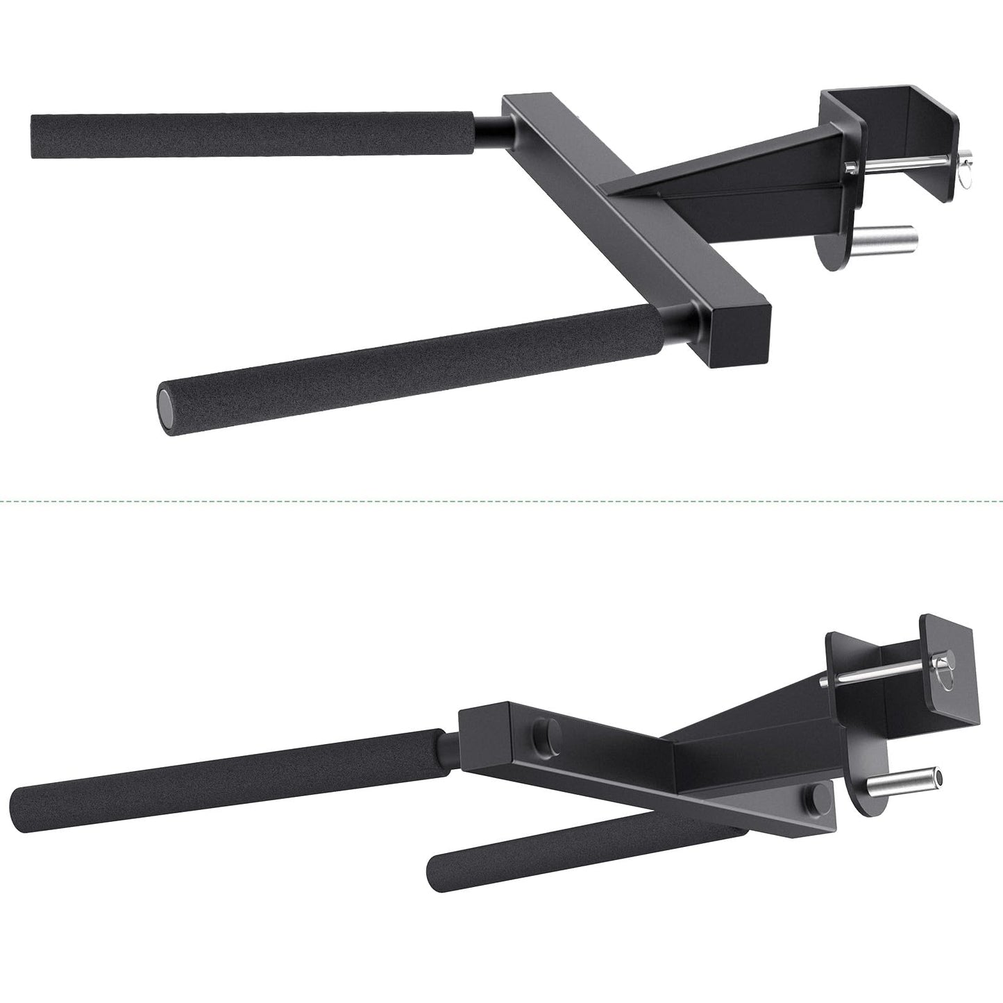 SELEWARE Y-Shaped Dip Bar for 3"x3" Power Rack with 5/8" or 1" Holes, Heavy Duty Dip Bar Attachment with Non-Slip Grips, Squat Rack Accessories for Home Gym Strength Training & Upper Body Workouts