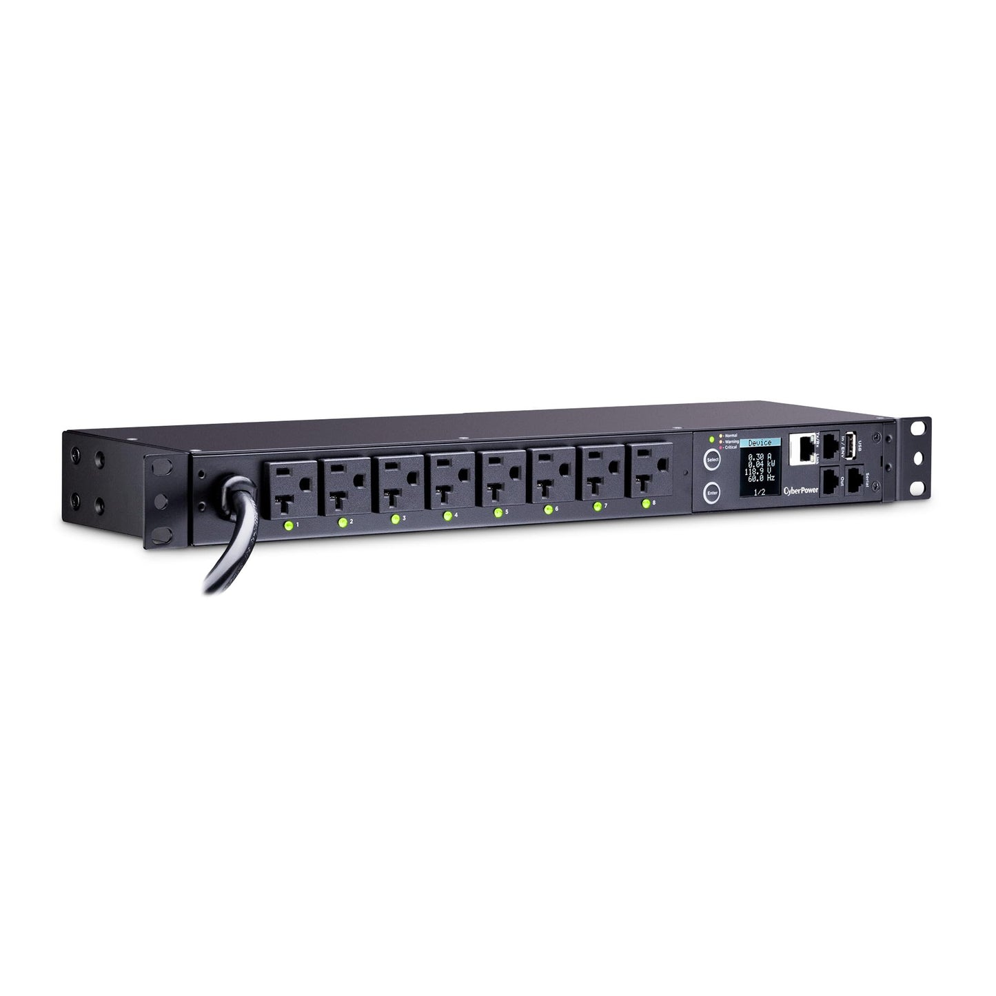 CyberPower PDU41002 Switched PDU, 100-120V/20A (Derated to 15A), 8 Outlets, 1U Rackmount