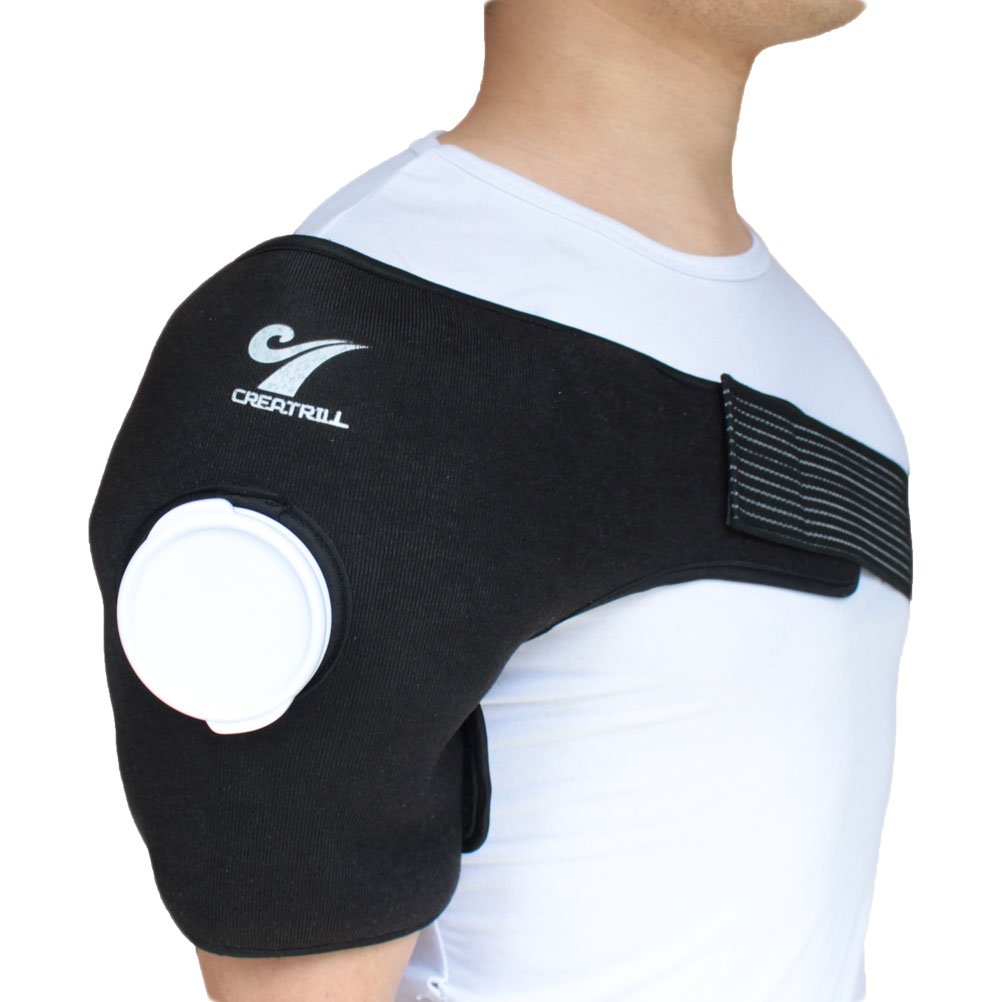 Creatrill Reusable Hot Cold Therapy Ice Bag Pack (9") Neoprene Core Wrap with Elastic Strap, Portable Moist Heating Brace First aid Ice Compression Sleeves Pain Relief Pad