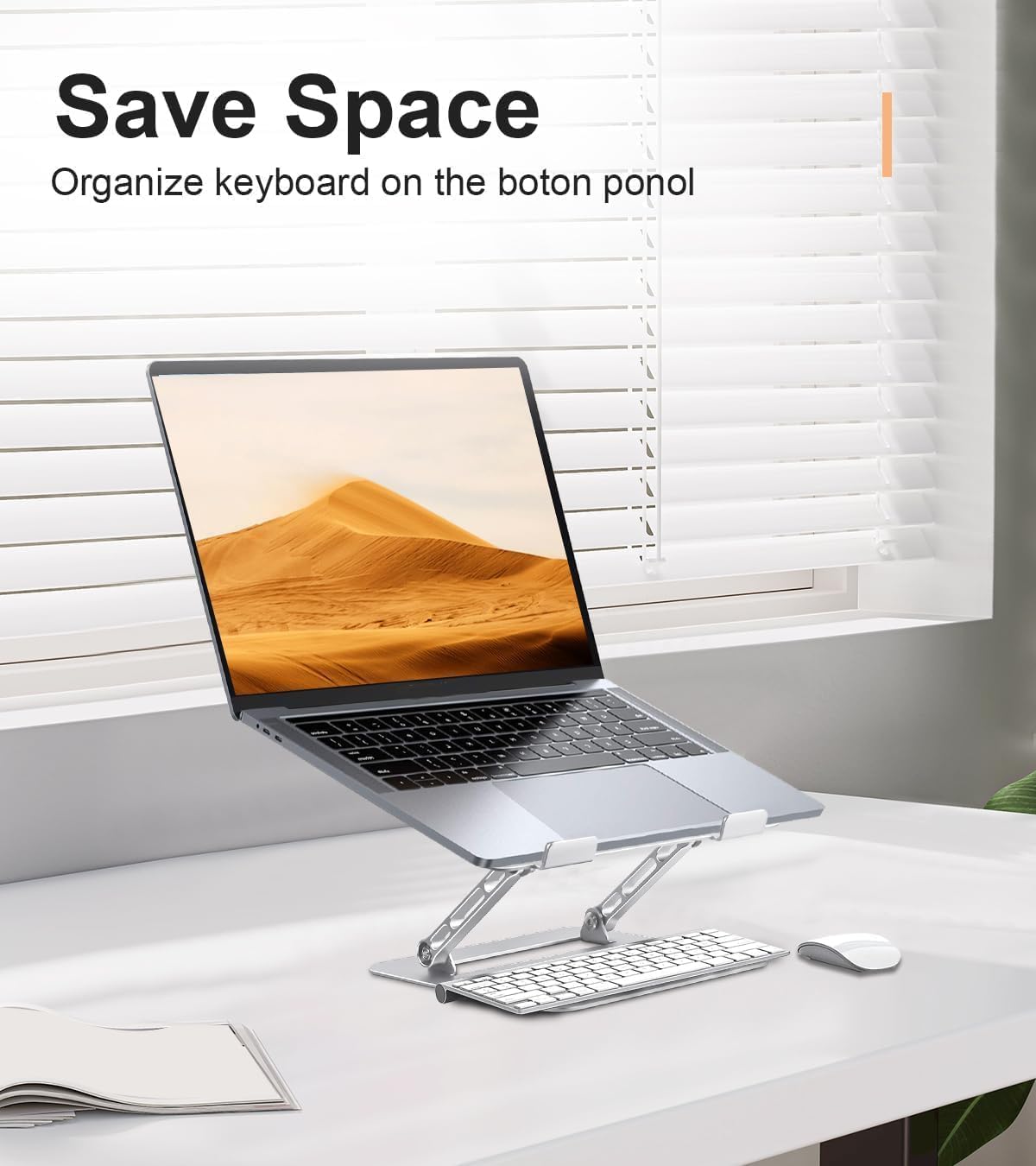 Aoviho 10-15.6 inch, Adjustable Laptop Stand for Desk,Portable Laptop Stand Holder and Riser,Foldable Aluminum Notebook