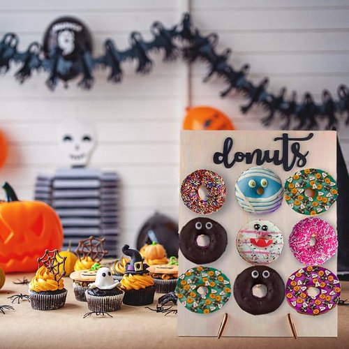fghuim Donut Wall Donut Display Board Donut Stand Wood Decorate for Wedding Birthday Baby Shower Treat Party Decoration.