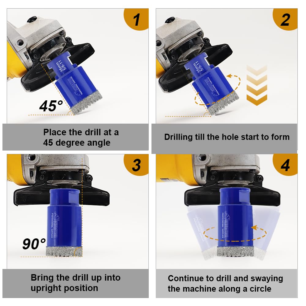 Diamond Core Drill Bits Set 10PCS - DARTOTEK Tile Hole Saw Kit (6/6/8/20/35/50/65mm/20mm/2 SDS for Porcelain, Ceramic Tile, Granite, Marble, Masonry