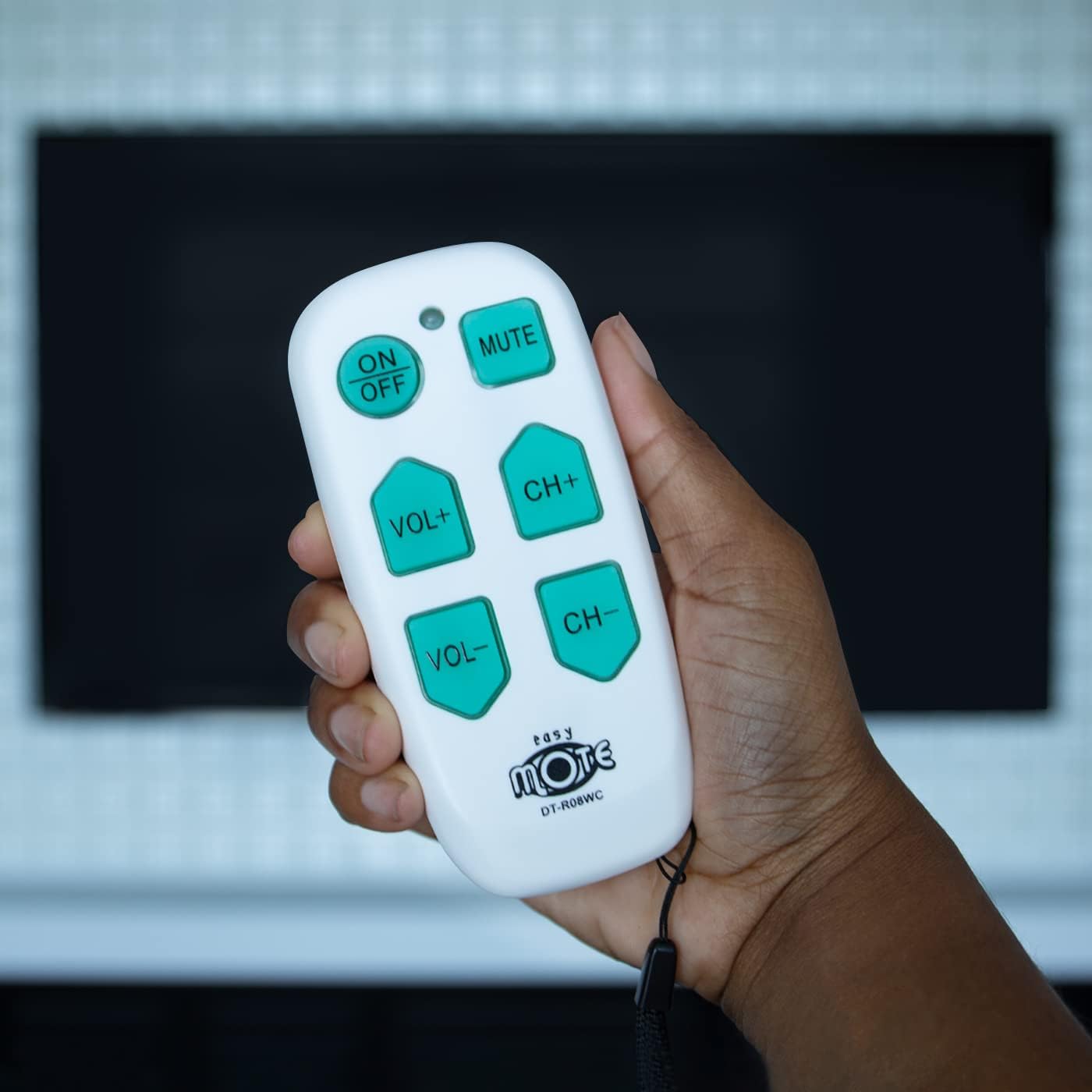 continuus DT-R08W. Universal Big Button TV Remote - EasyMote | Backlit, Easy Use, Smart, Learning Television & Cable