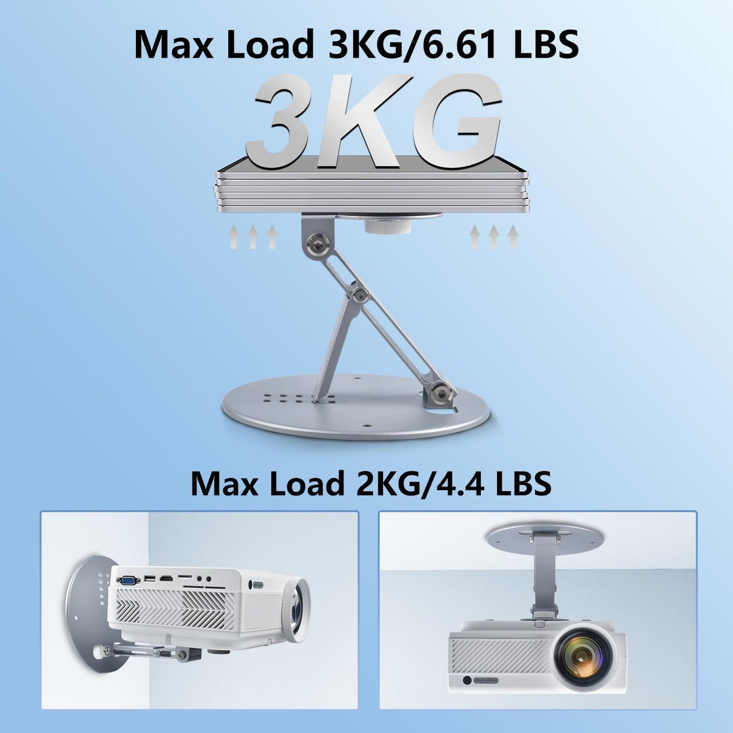 ZDSSY Setup, (1/4-Inch Mini Projector Stand Table, Desk, Wall and Ceiling Mount, Ultra-Stable with Easy Compact