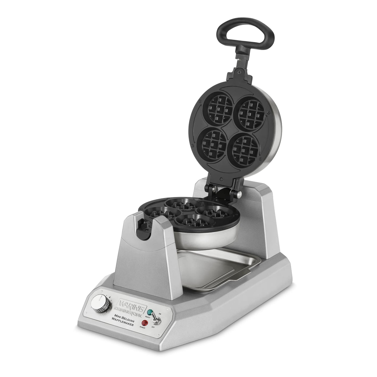 Waring Commercial Mini Belgian Waffle Maker, Rotary Feature for Even Baking, 100 Mini Waffles an Hour, for Restaurants & Commercial Kitchens, NSF Certified, WMB400X