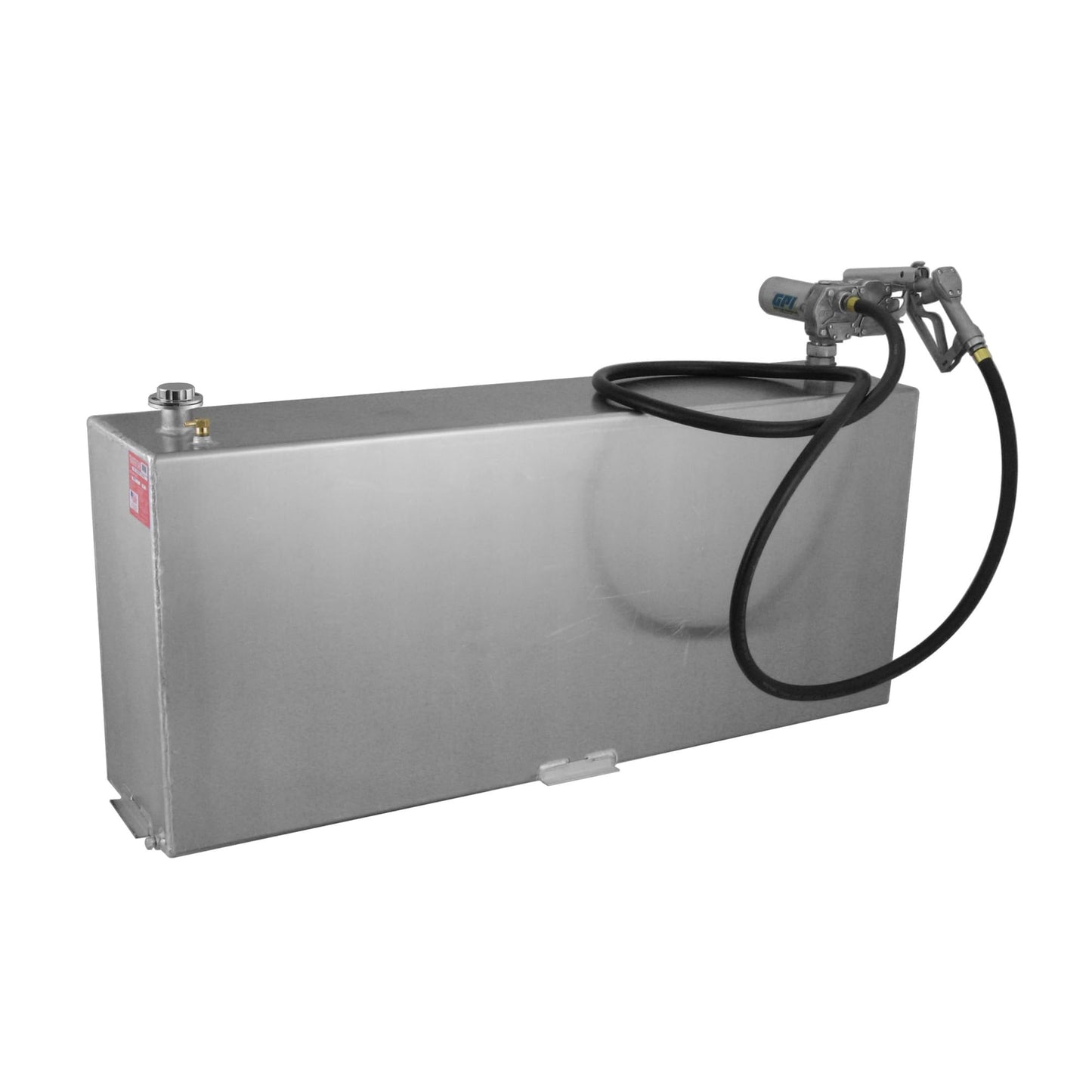 RDS MFG INC 72118 Vertical Transfer Fuel Tank - 90 Gallon Capacity 60" L x 14" W x 26" H, Silver Mill Finish Aluminum