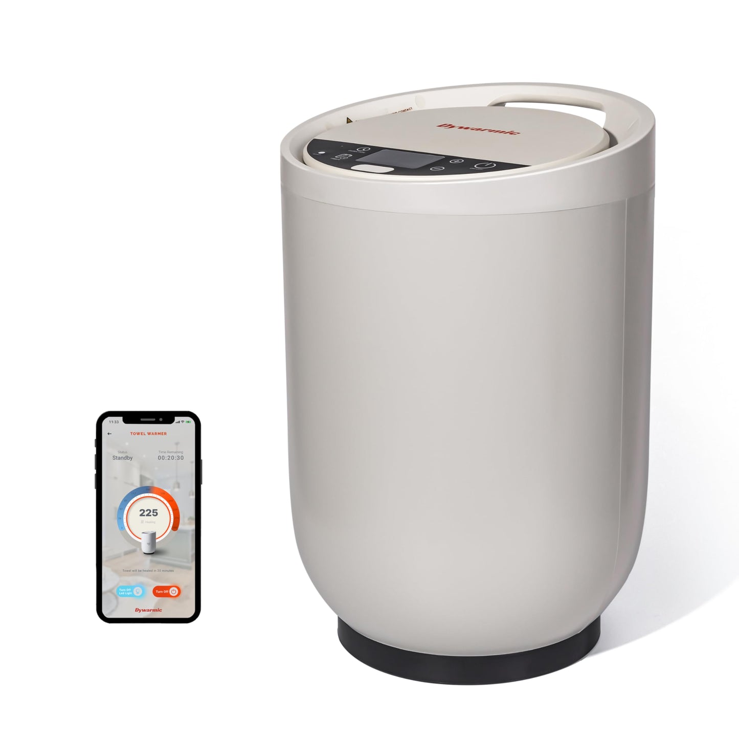 Dywarmic Smart Towel Warmer - Coolbreeze Insulation Tech | Voice Control with Alexa & Google Assistant | Stainless Steel Bucket | Matte Finish | 20L