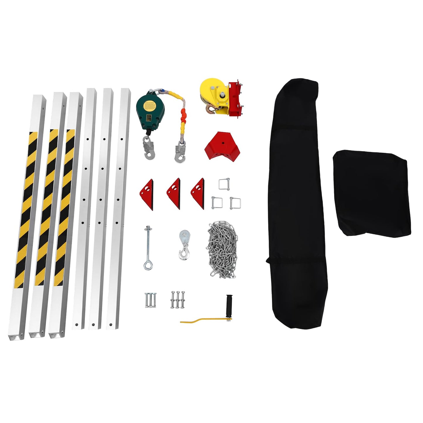 Confined Space Tripod, 1200/1800/2600 lbs Sewer Rescue Tripod Manual Rescue Tripod with Fall Arrester&Storage Bags Confined Space Kit for Traditional Confined Spaces (1200Lbs 60-78in)