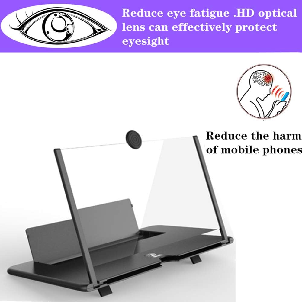 Boolian 3D HD Screen Magnifier Amplifier Projector Screen for Movies, Videos,and Gaming. Foldable Mobile Phone Holder