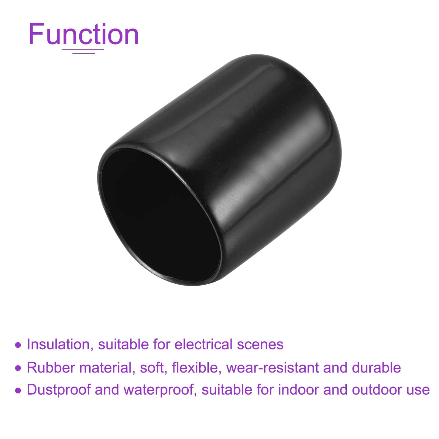 DMiotech 15 Pack 20mm ID Black Screw Thread Protectors Rubber End Caps Bolt Covers for Screw Bolt Furniture Pipe
