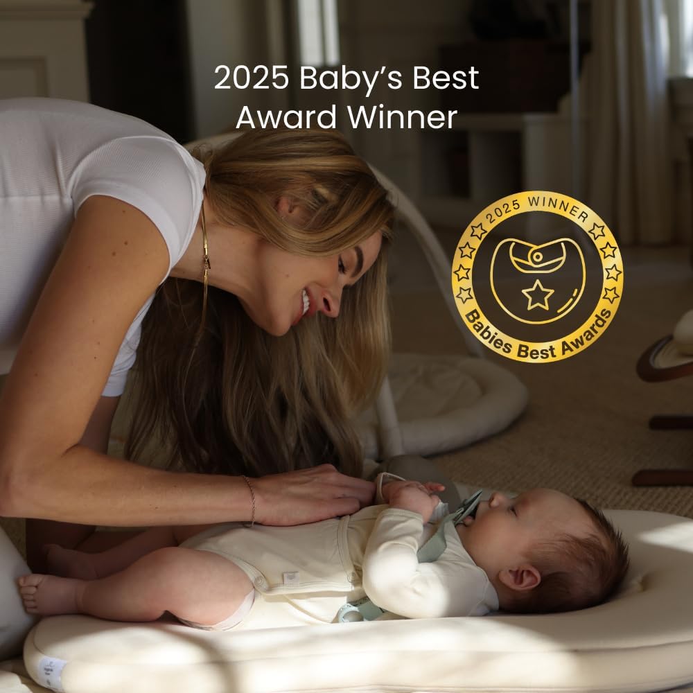 Snuggle Me® Baby Lounger - Premium Organic Cotton Infant Nest with Foam Core, Machine-Washable | Slate (0-6 Months)