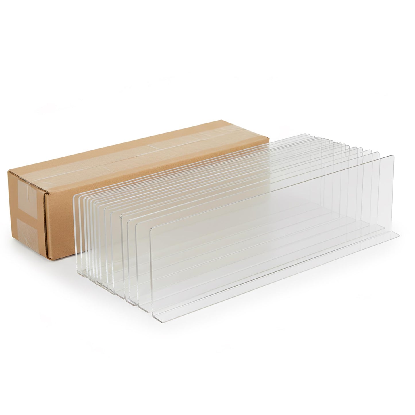 Shelf Dividers, 50 Pack, 3" x 17-9/16", Retail Shelf Organization, Product Separators, Clip Strip