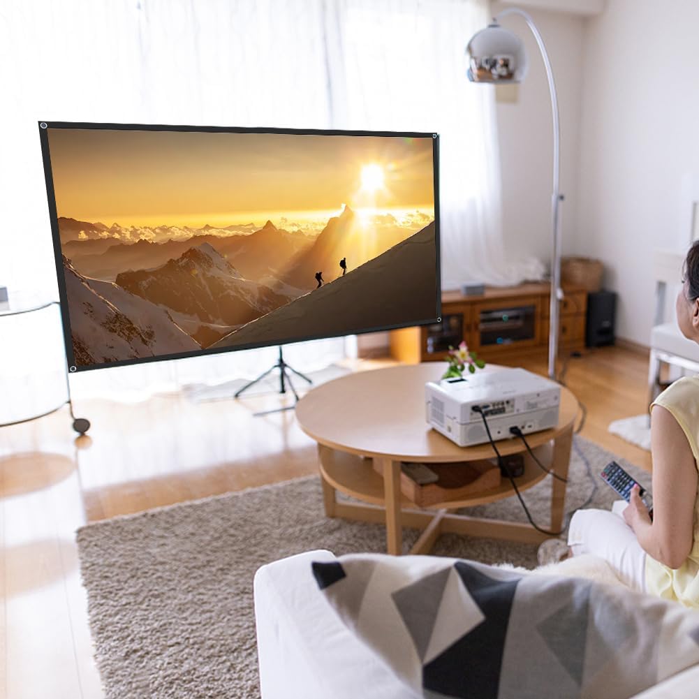 Zornaveli 4K 60"|72"|84"|100"|120"|150" (60 INCH) Projector Screen, HD Home Movie Projection Screen, Anti-Crease