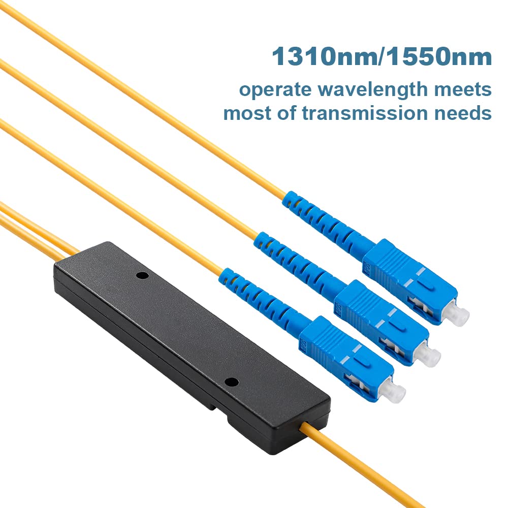 4PCS 1 2 50:50 1 2) GwliUni Fiber Optic Cable Splitter with to Distribution Channel Ratio Wiring Coupler