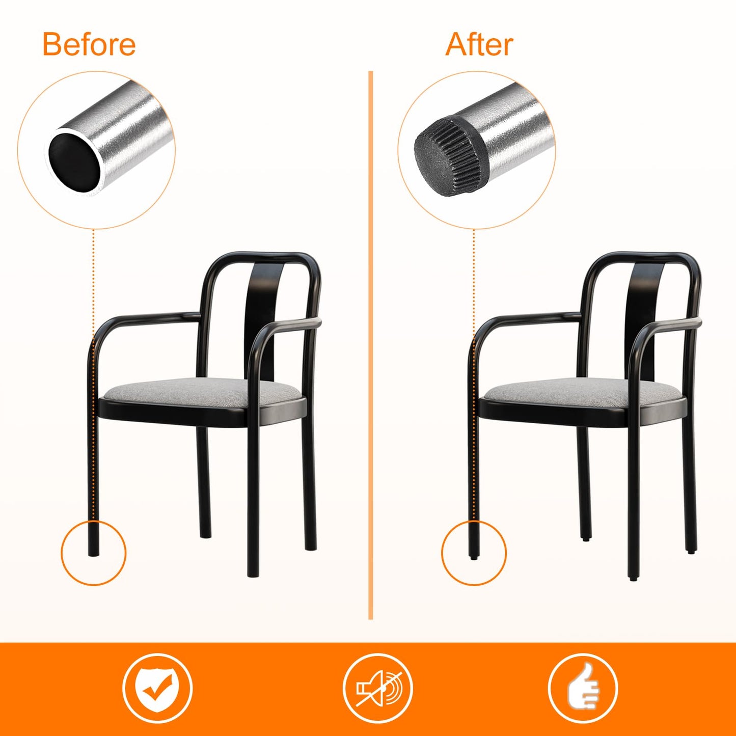 uxcell 12Pcs Inserts for Round Tubes with Leveling Feet, for 19mm/0.75" OD Round Tube, M6-1.0mm Thread Black Plastic Furniture Chair Blanking End Caps Insert Plugs