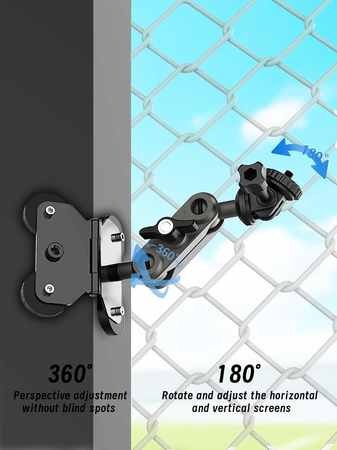 Lupholue 4 Magnetic Camera Mount with Super Magnets, Universal Metal Surface Mount Sports Video Recording Kit Dual Ball
