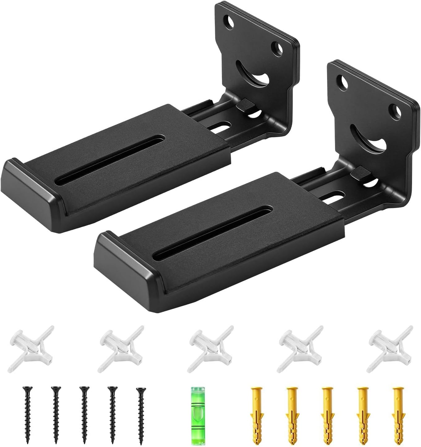 Kiiocwev 66LBS,Depth 4.09-7.28,All-Metal Soundbar Wall Mount Bracket -Universal Soundbar Mount&Soundbar Shelf