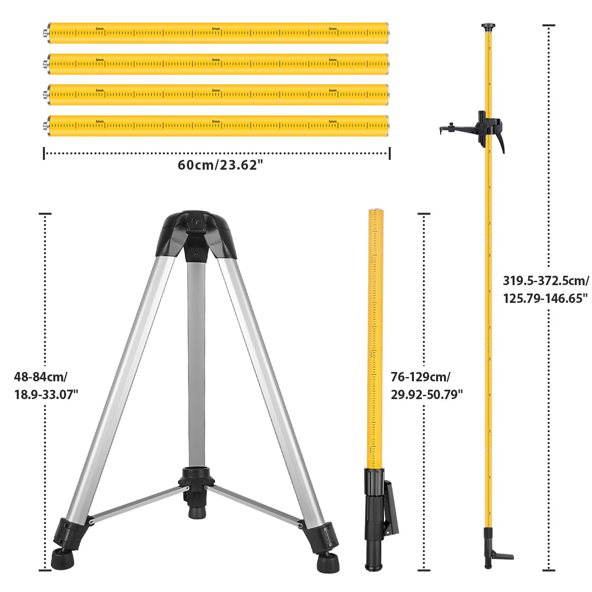 Takamine 16 Lines Green Laser Level Pro with Adjustable Telescoping Pole and an Extra Li-Ion Battery.