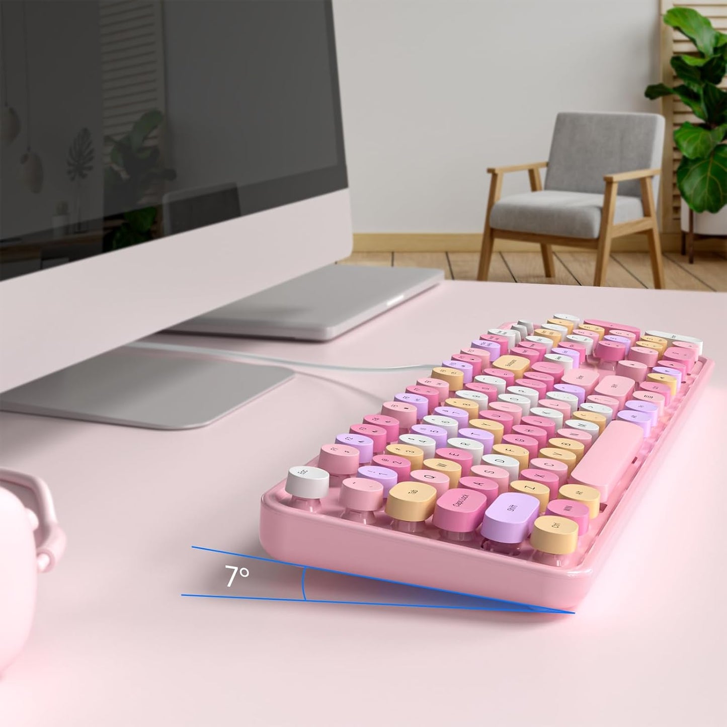 Dilter 104 Wired Keyboard, Keys Full-Sized Typewriter Keyboards, USB Plug and Play Office Keyboard with Number Pad
