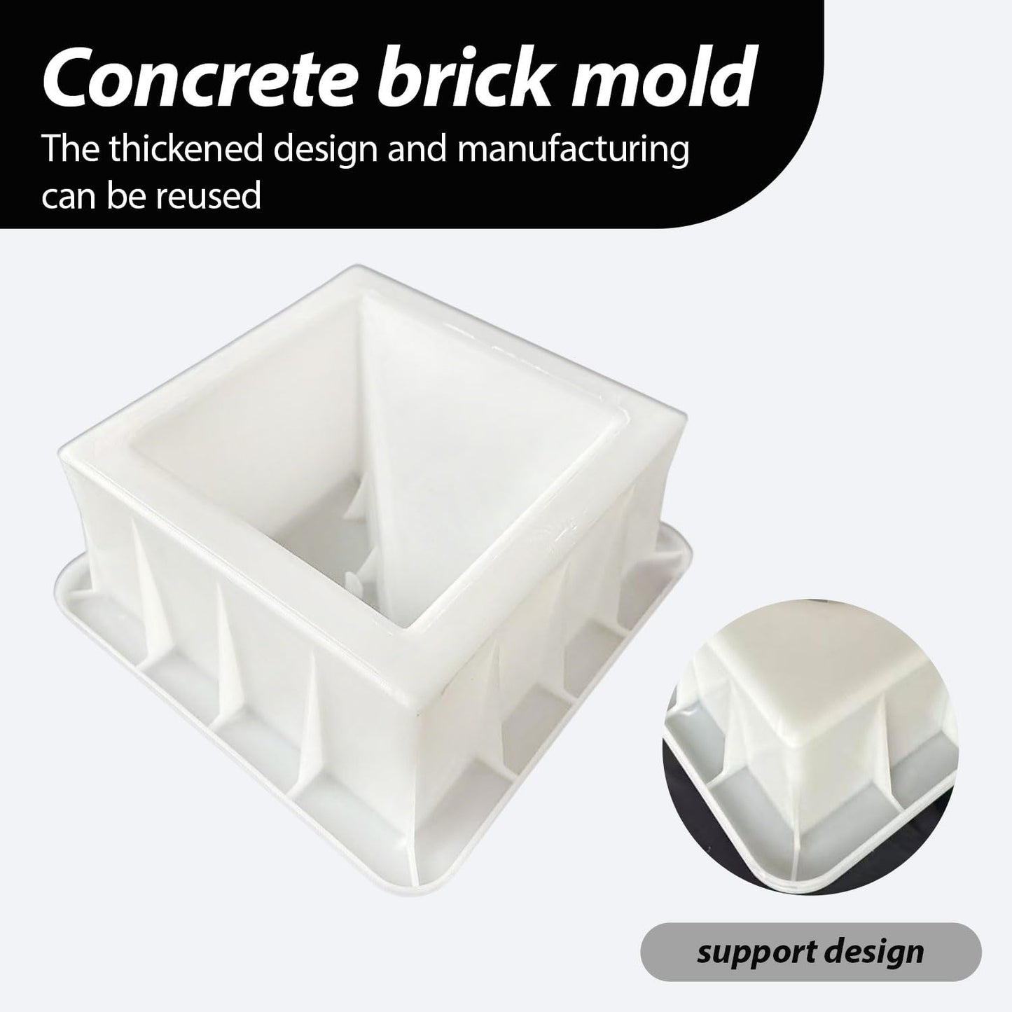 MWYZGMOLD Concrete Hollow Brick Mold,Concrete Wall Block Molds,Easy Demolding Concrete Molds,Lightweight Reusable Cement Block Molding Tool for Construction,Landscaping and Road Projects(Brick2119)
