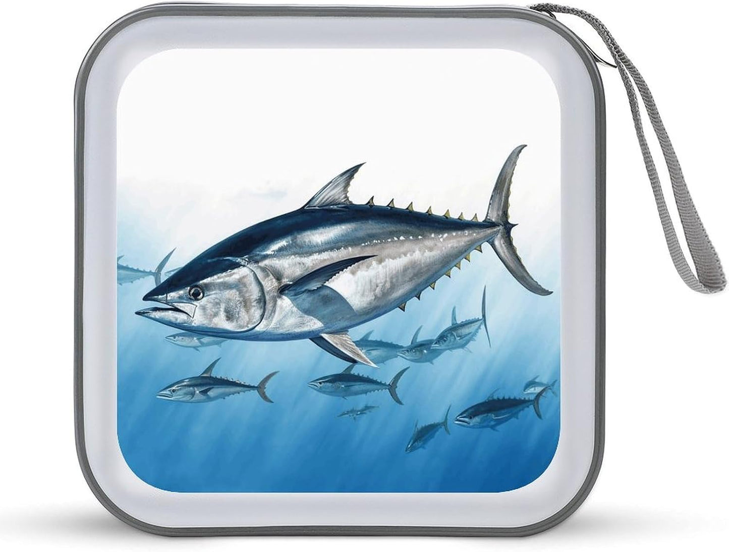 FodPand 40 Bluefin Tuna Thunnus CD Case with Zipper Capacity DVD Case Holder Hard Plastic DVD Disc Storage Box Portable