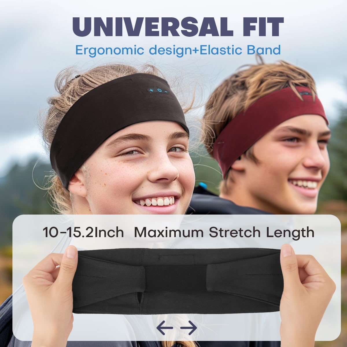 2-Pack, 17H Sleep Headphones Bluetooth Headband for Side Sleeper Playtime, Wireless Headband Headphones with HD Stereo