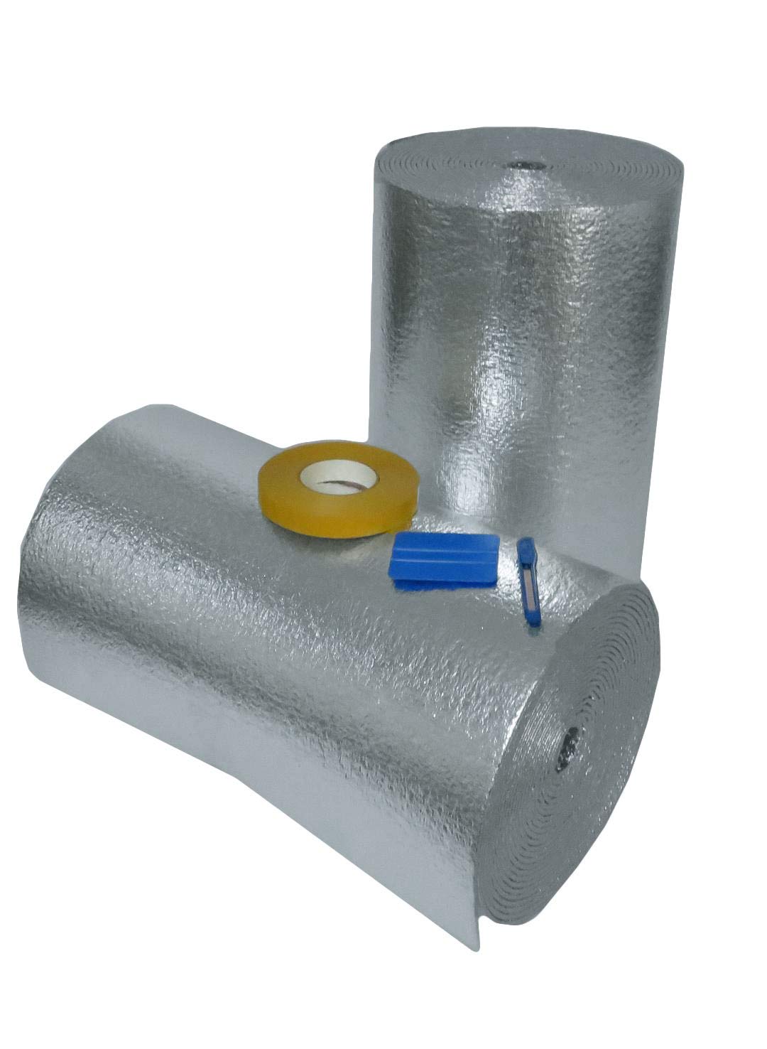 US Energy NASATECH (Pre-Cut for 16 Panel) 2 Car Garage Door Reflective Insulation Kit (R8) 1/4 thick w/ New And Improved Super Heavy Duty Double Sided Foam Tape Fits 16x7 16x8 18x7 18x8 Garage Doors