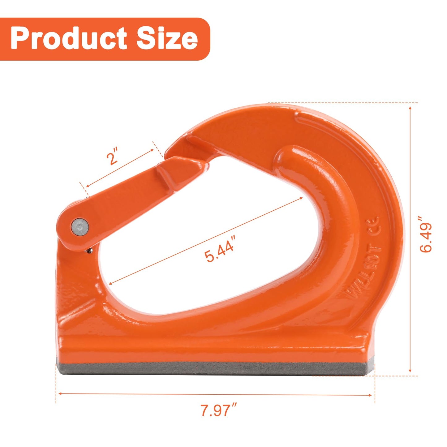 Leero 10 Ton G80 Weld on Anchor Hook, Heavy Duty Lifting Hook with 22,000 lbs Working Load Limit, Welding Hooks for Wrecker, Crane, Tractor, Rigging Lifting (2 Pack)