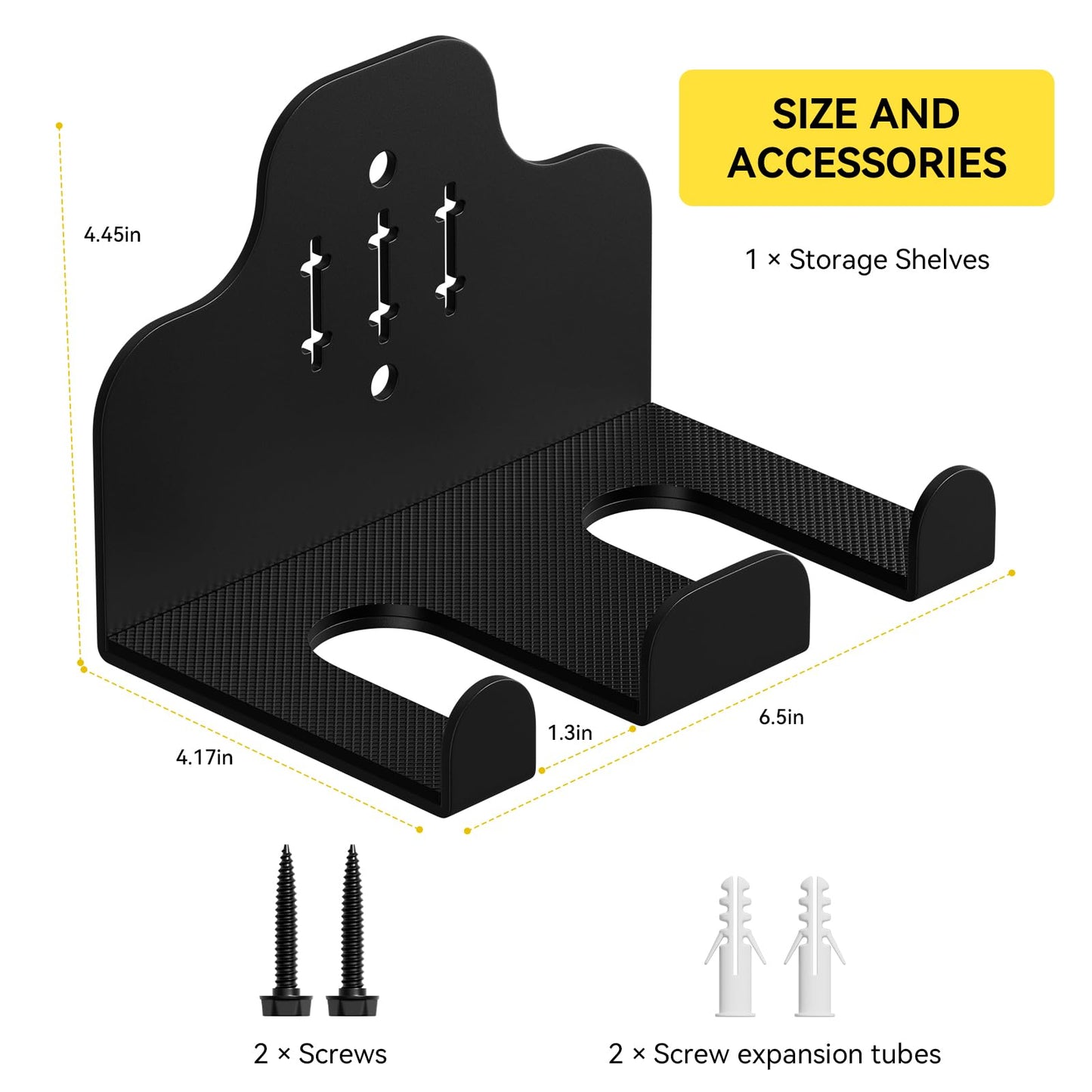 JNIHEEP Barbell Wall Holder,Olympic Hanger,Garage Gym Bar Wall Rack with 2 Bar Holders,Vertical Barbell Mount Rack,Space Saving Commercial or Home Gym Accessory,Holds Under 33mm Bar Size(Black)