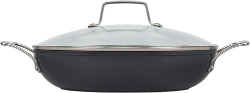 Le Creuset Non-Stick Ceramic Shallow Braiser - 3.5 Qt with Glass Lid for Easy Cooking