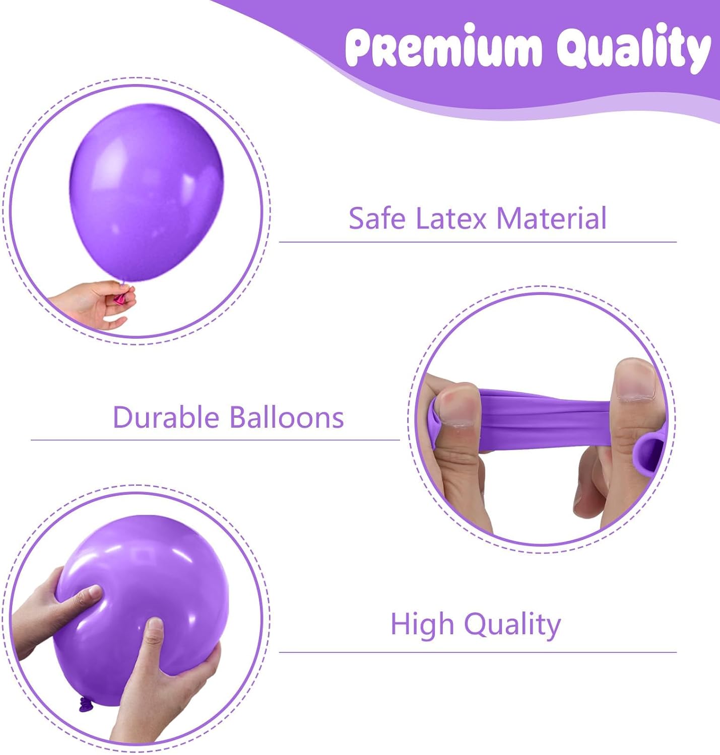 Skiennix 12-Inch Pearl Metallic Purple Balloons - 50PCS Macaron Light Purple Confetti for Parties & Celebrations
