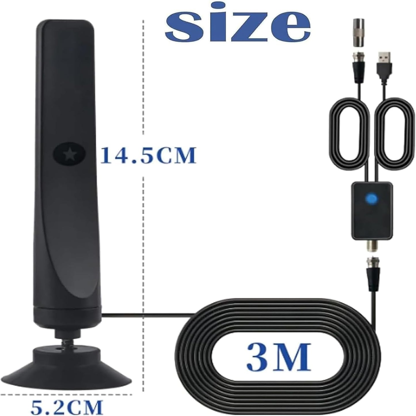 Logchci 4K 8K 1080p (2) Broadwave Antenna, TV Antenna Indoor, Amplified HD Digital TV Antennas, Miles Coverage Range