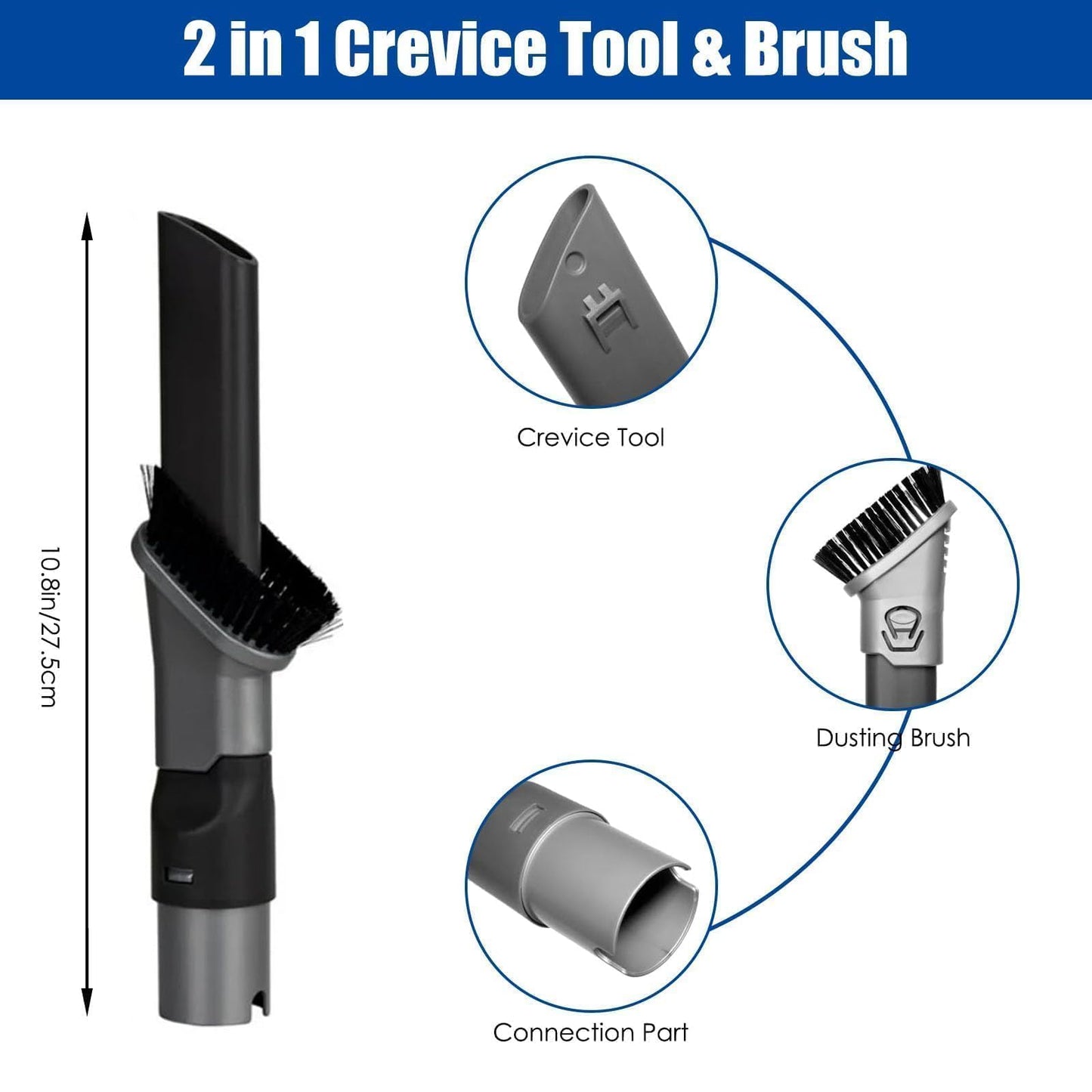 Alrens 7Pcs Vacuum Attachments for Shark Rotator NV752 NV751 NV650 NV680 NV800 and Rocket HV300 HV320 Vacuum Cleaner, 2 in 1 Crevice Tool & Vacuum Brush Attachment & Accessories