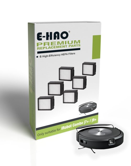 E-HAO 6 Pack Vacuum Filters Replacement Parts Only for iRobot Roomba Combo j7+, Combo j9+ and Max 10 Model