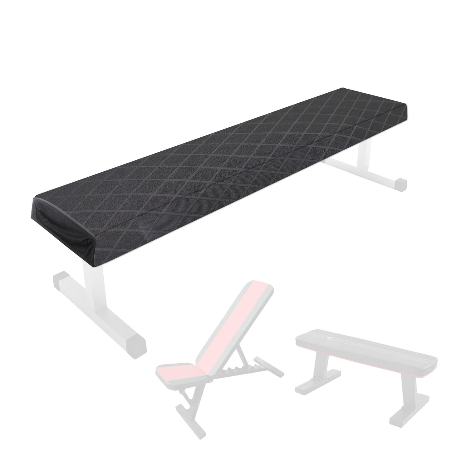 Klmnop Weight Bench Cover, Dustproof Scratch-Resistant Workout Bench Cover Protect from Pets, Protection for Adjustable Flat Weight Fitness Bench, Adjustable Sit-up Bench Anti-Slip Washable(Black)