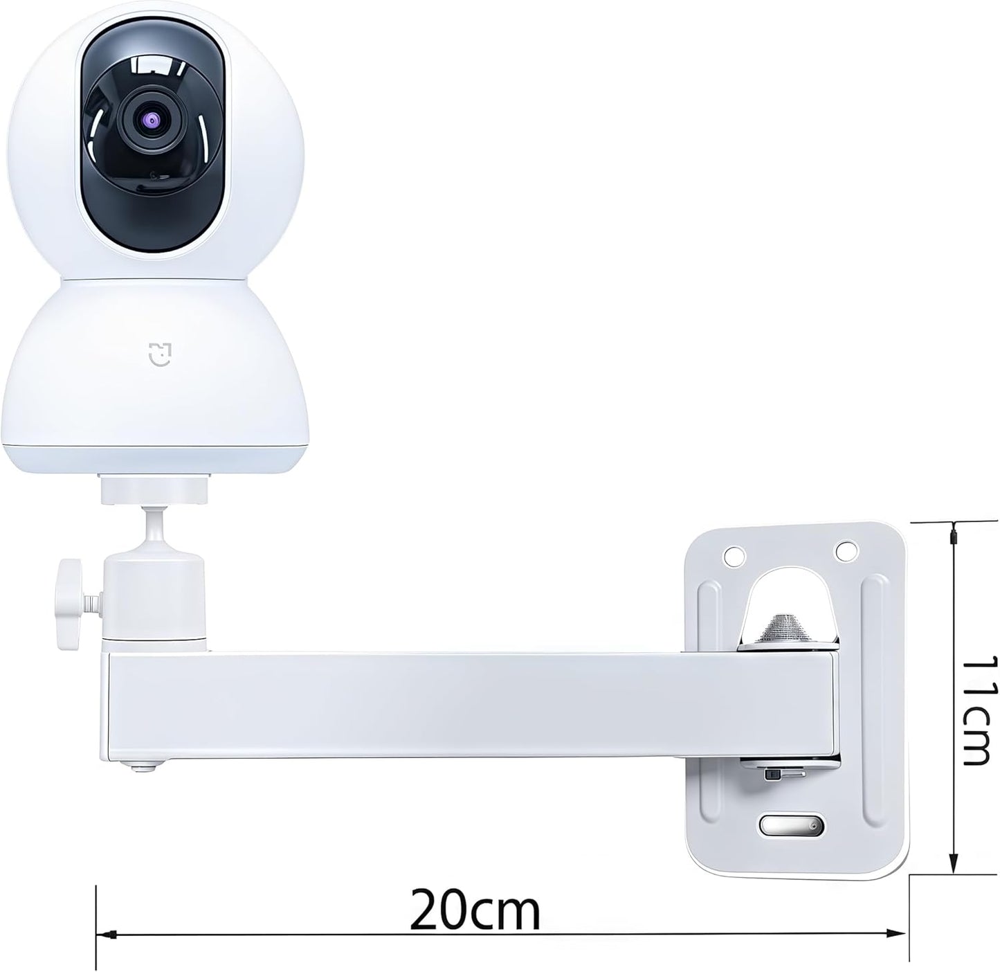 FINXRoll 1/4" 8.46in Foldable Universal Projector & CCTV Camera Wall/Ceiling Mount Bracket (White) - Screw, Adjustable