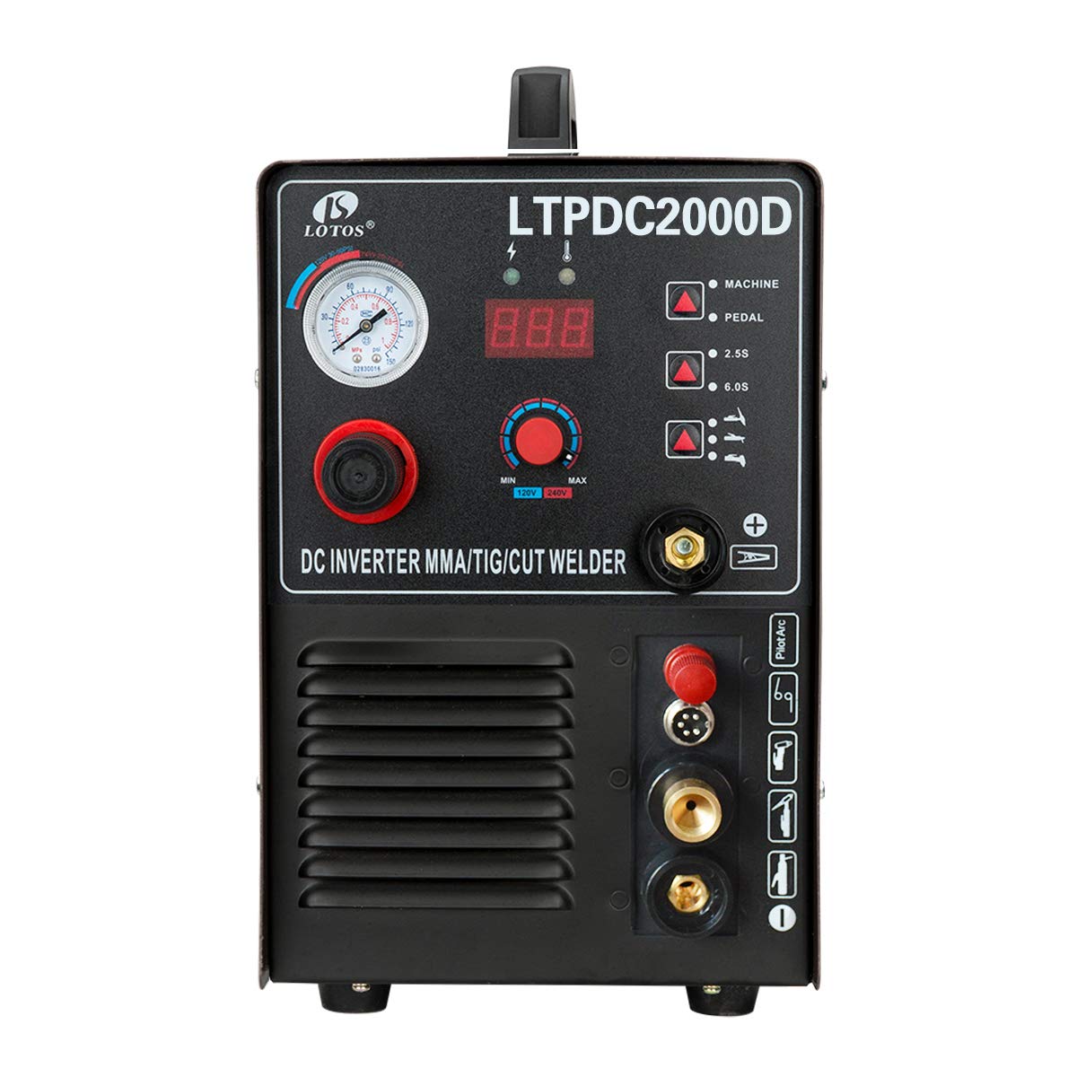 LOTOS LTPDC2000D Non-Touch Pilot Arc 50A Plasma Cutter 200A Tig Welder & Stick Welder 3 in 1 Combo Welding Machine,½ Inch Clean Cut,Brown & PCS22 Plasma Cutter Consumables Sets
