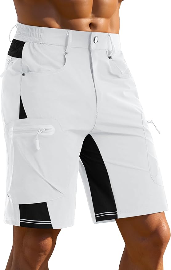 CRYSULLY Men's Hiking Cargo Shorts Outdoor Summer Lightweight Quick Dry Casual Shorts with 5 Pocket