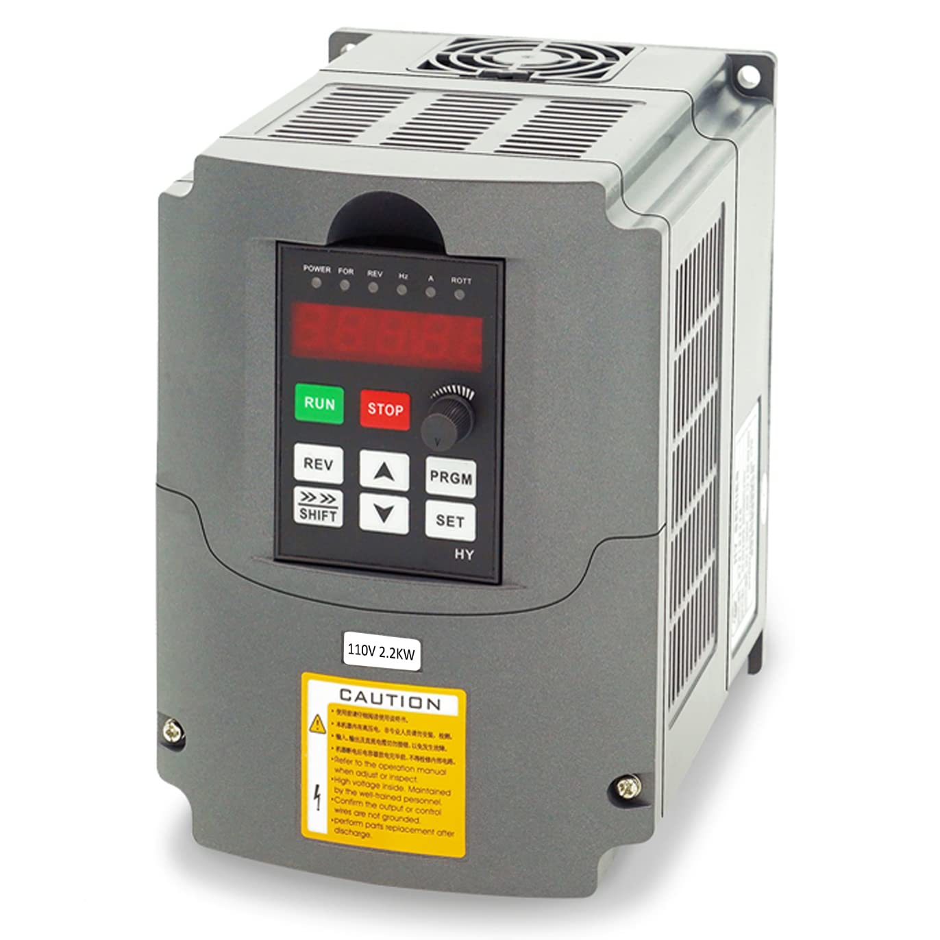 HY HUANYANG VFD Converter,Variable Frequency Drive,110v Single Phase Input to 110v Three Phase Output (for power ≤3HP three-Phase Motor/Spindle) 0-400hz Speed Rotation (HY Series-110v 2.2kW 3HP Model)