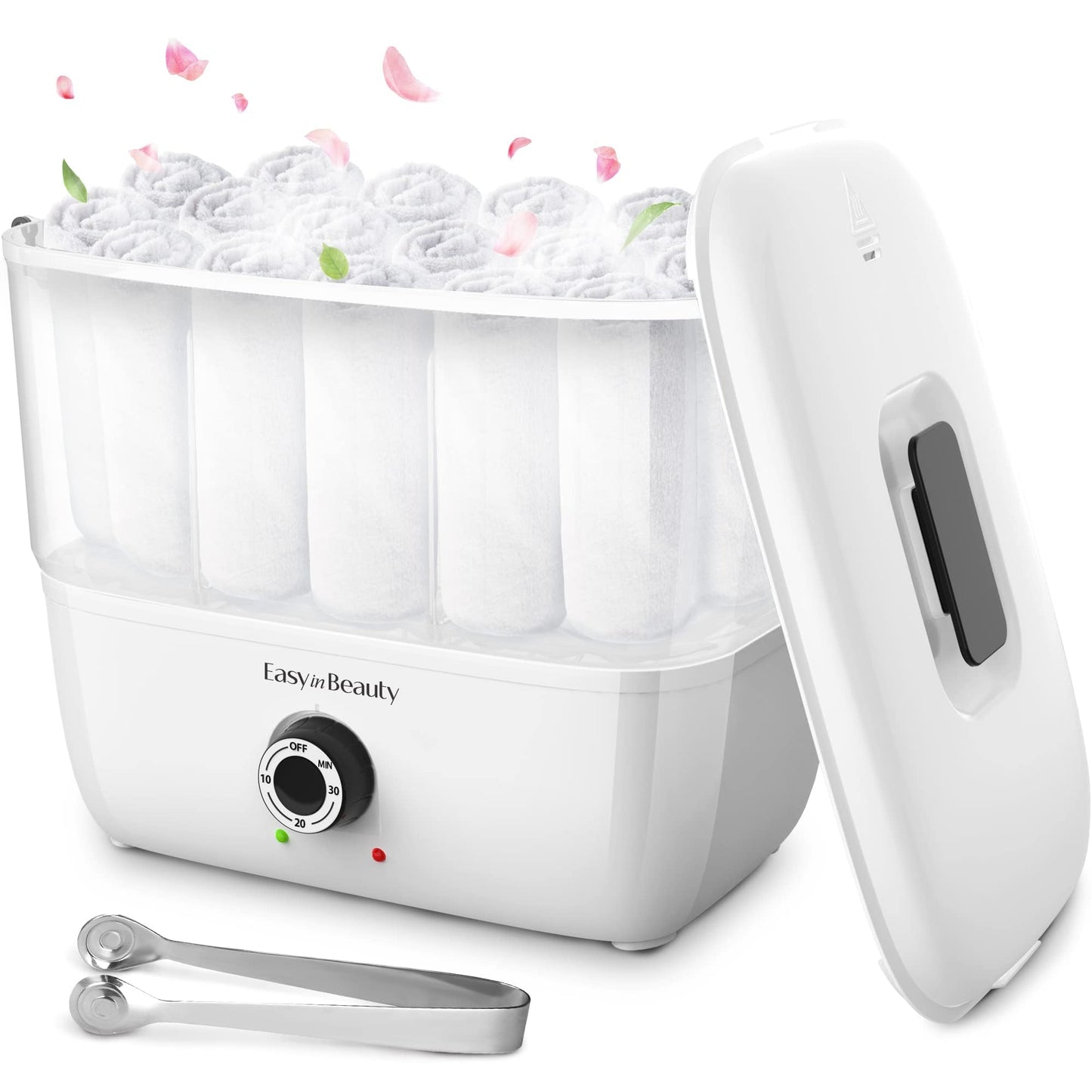 EASYINBEAUTY Hot Towel Warmers for Spa, Holds 16 Small Towels, 5L Portable Towel Steamer with Quickly Heating in 1-5 Mins, Auto Off Timer Foldable Towel Warmer for Facials, Barber, Manicures, Massage