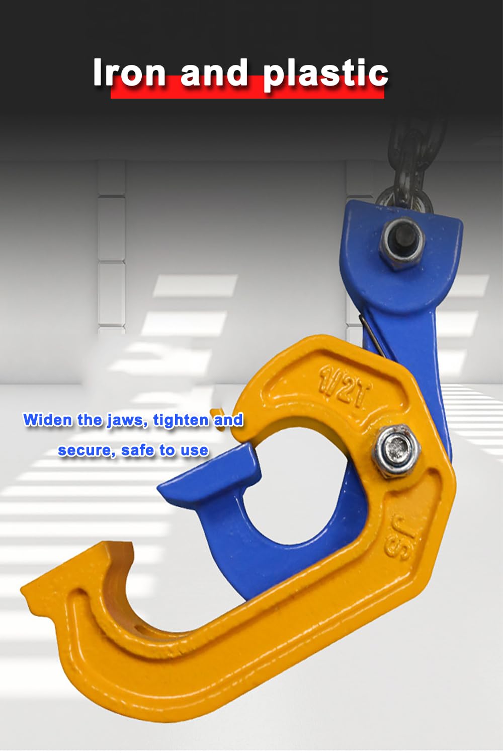 1Ton Barrel Lifting Chain for Plastic & Steel Drums 2204LBS 20in Length, 2 Hooks Chain Drum Lifter Barrel clamp for 30 & 55 Gallon Metal/Plastic Drum Barrel, Fits for Crane, Forklift【1T- 2Hooks】