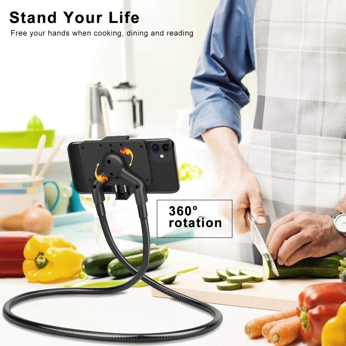 B-Land Cell Phone Holder, Universal Mobile Phone Stand, Lazy Bracket, DIY Flexible Mount Stand with Multiple Function