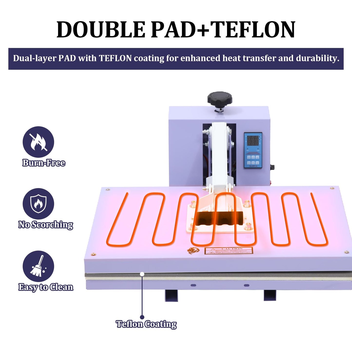 GarveeLife 16x24 in Heat Press Machine, Large Operating Panel T-Shirts Heat Press, Fast Heating, Digital Sublimation Printer High Pressure Heat Press Machine for Clothes Canvas Bags Pillows Placemats