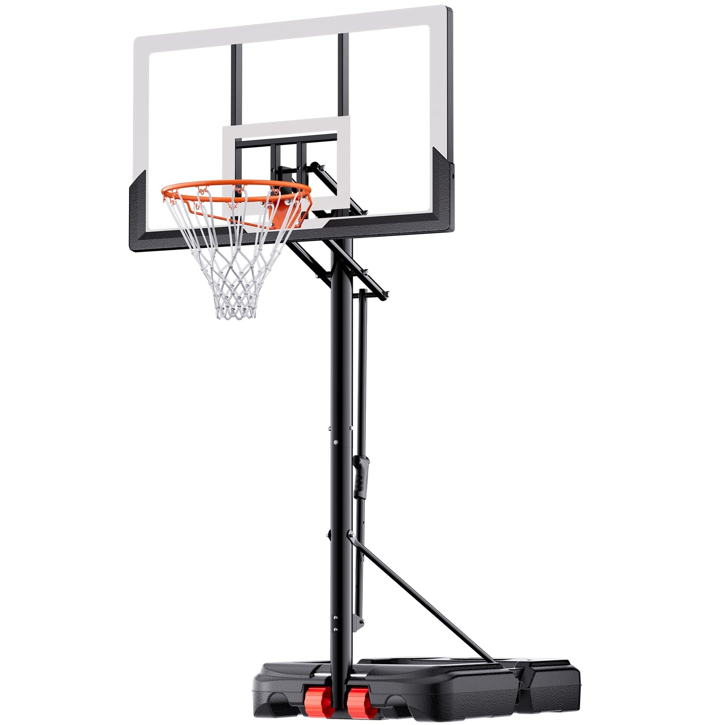 Feelwin Basketball Hoop for Kids Youth Adults, Portable Adjustable Height Basketball Goal with Wheels for Driveway Backyard Outdoor Play