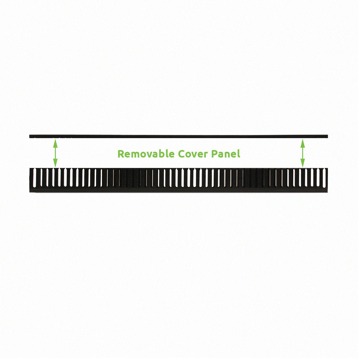 NavePoint 1 Channel Steel Vertical Duct Cable Manager with Plastic Tray Mount Buttons 68 Inches
