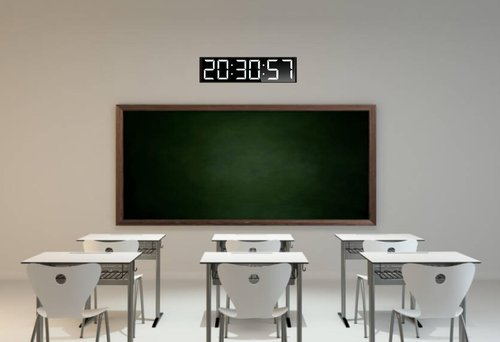 Boyiit 26'' Extra Large Home Gym Timer Clock, Programable Workout Interval Timer, Digital Wall Clock, with 7-Color Night Light, 8 Alarm Clocks, Calendar/Temperature, Countdown & Stopwatch (White)