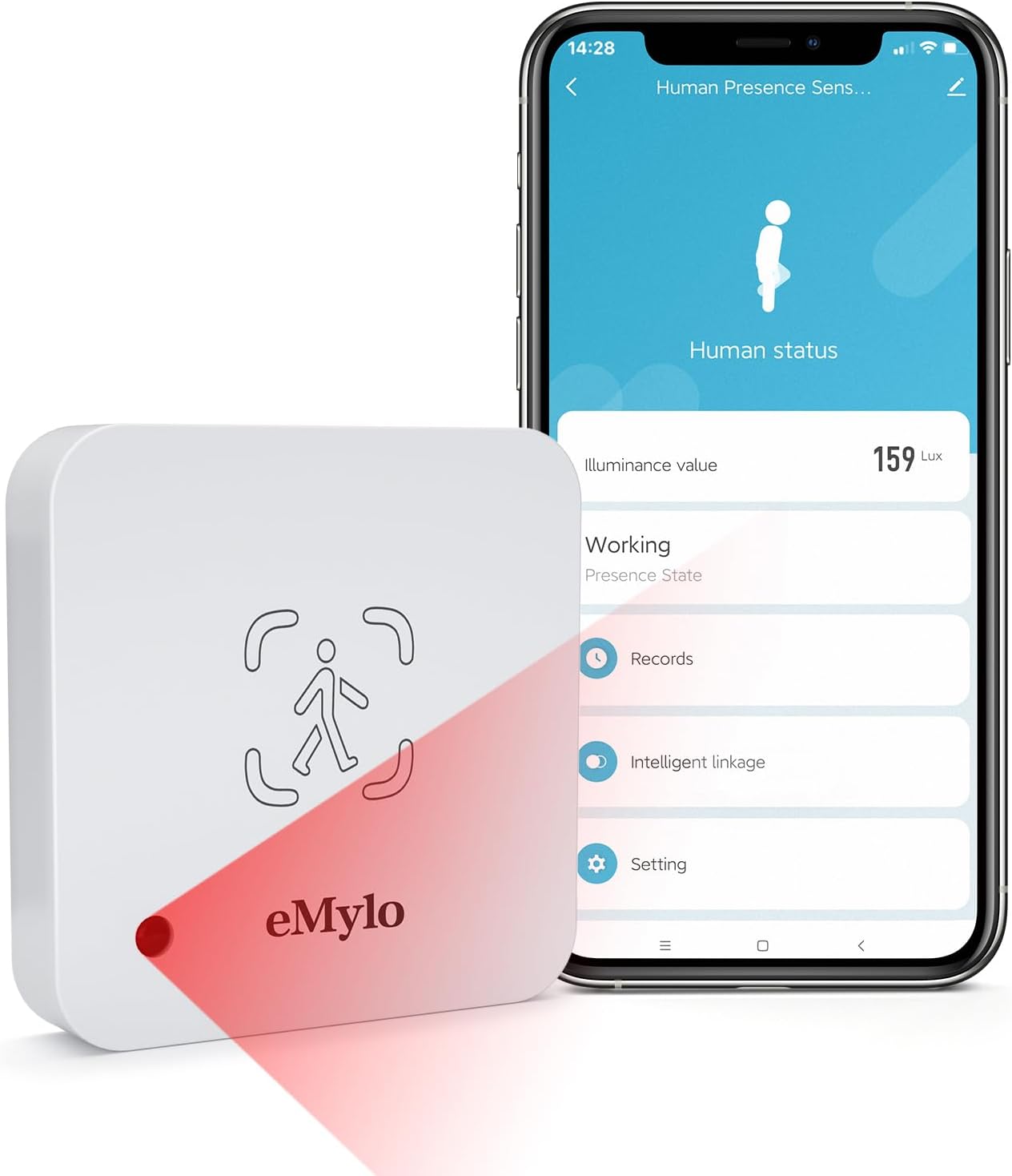 eMylo 24/7 Business(2.4 1 Pack) WiFi Human Presence Sensor, WiFi Millimeter Wave Radar Detection - No Hub Needed, Smart